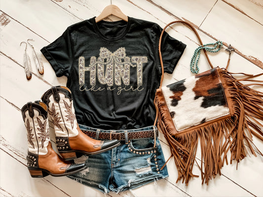 Hunt like A Girl Camo Faux Faked Lace Ready to Press Transfer Instant Peel DTF Transfer Sublimation Transfer