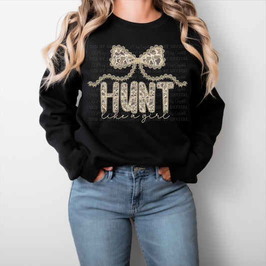 Hunt like A Girl Camo Faux Faked Lace Ready to Press Transfer Instant Peel DTF Transfer Sublimation Transfer