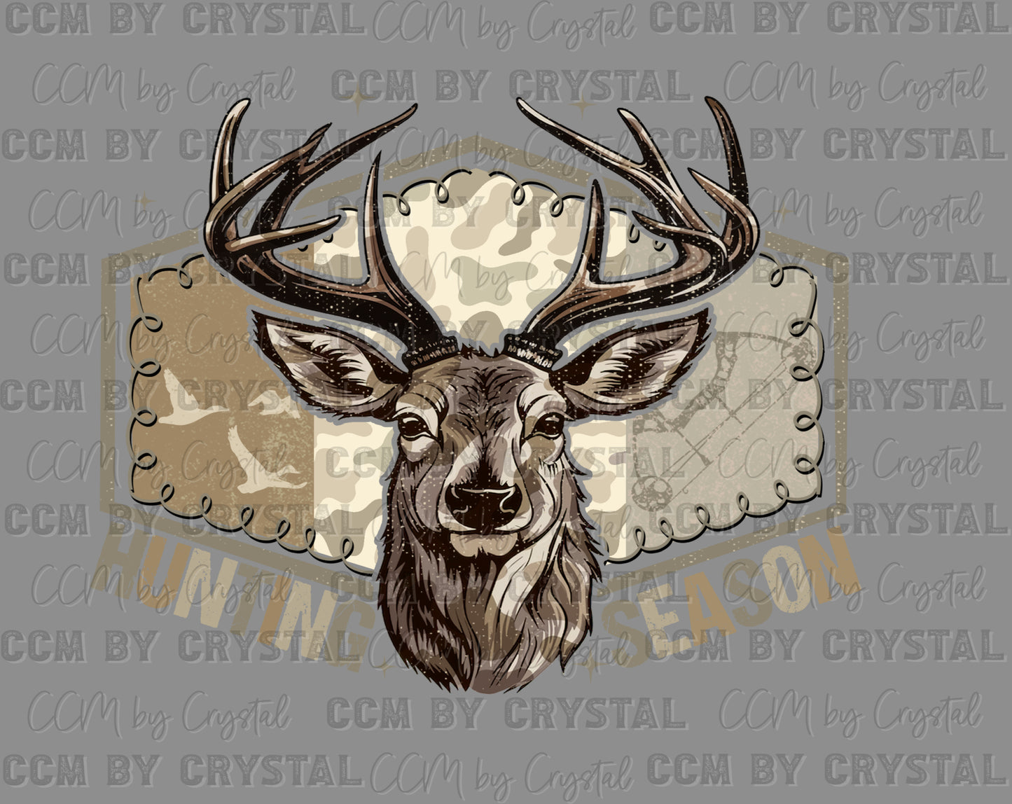 Hunting Season Camo Buck UV DTF Transfer Sticker UV Transfer Ready to Apply
