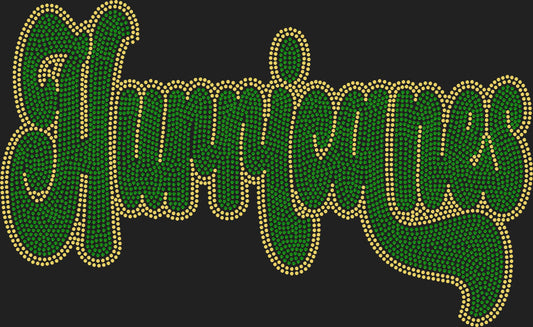 Hurricanes 2-Color Approximately 11" wide Spangle Transfer