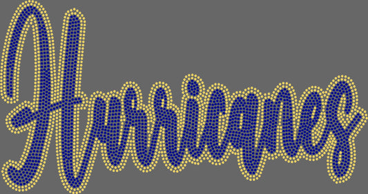 Hurricanes 2-Color Approximately 11" wide Spangle Transfer
