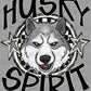 Husky Spirit Stars Checkered Sports Mascot Ready to Press Transfer DTF Transfer Sublimation Transfer