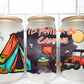 I'd Rather Be Camping UV DTF Transfer 16oz Libby Glass Can Wrap Ready to Apply