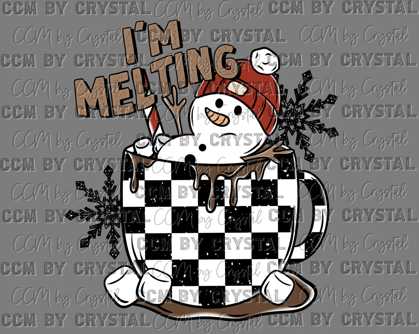 I'm Melting Snowman Winter Christmas Ready to Press Transfer DTF Transfer Sublimation Transfer