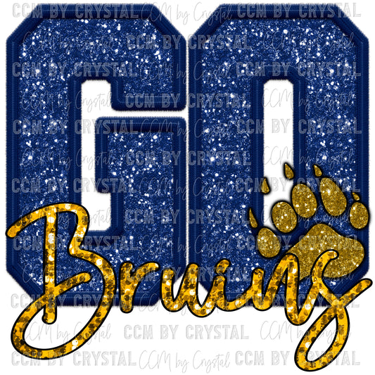Bruins Faux Glitter Faux Embroidery Mascot Ready to Press Transfer