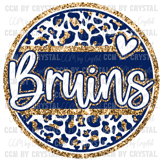 Bruins Faux Glitter Mascot Ready to Press Transfer