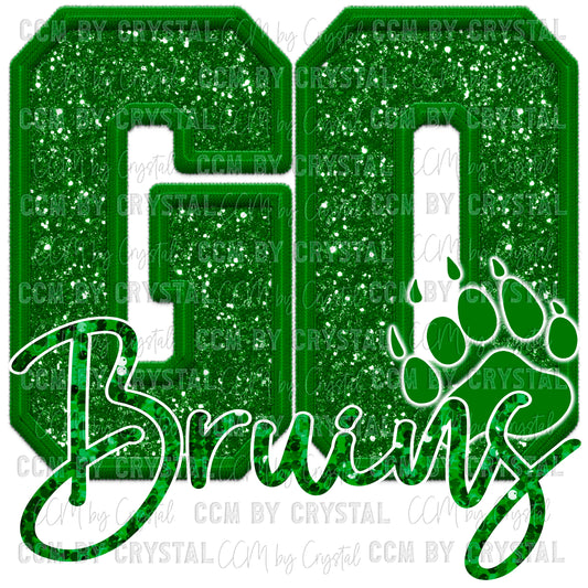 Bruins Faux Glitter Faux Embroidery Mascot Ready to Press Transfer