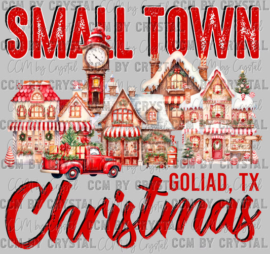 Personalized Small Town Christmas Ready to Press Transfer DTF Transfer Sublimation Transfer