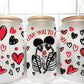 I Love You to Death Skeletons Valentines Day UV DTF Transfer 16oz Libby Glass Can Wrap Ready to Apply