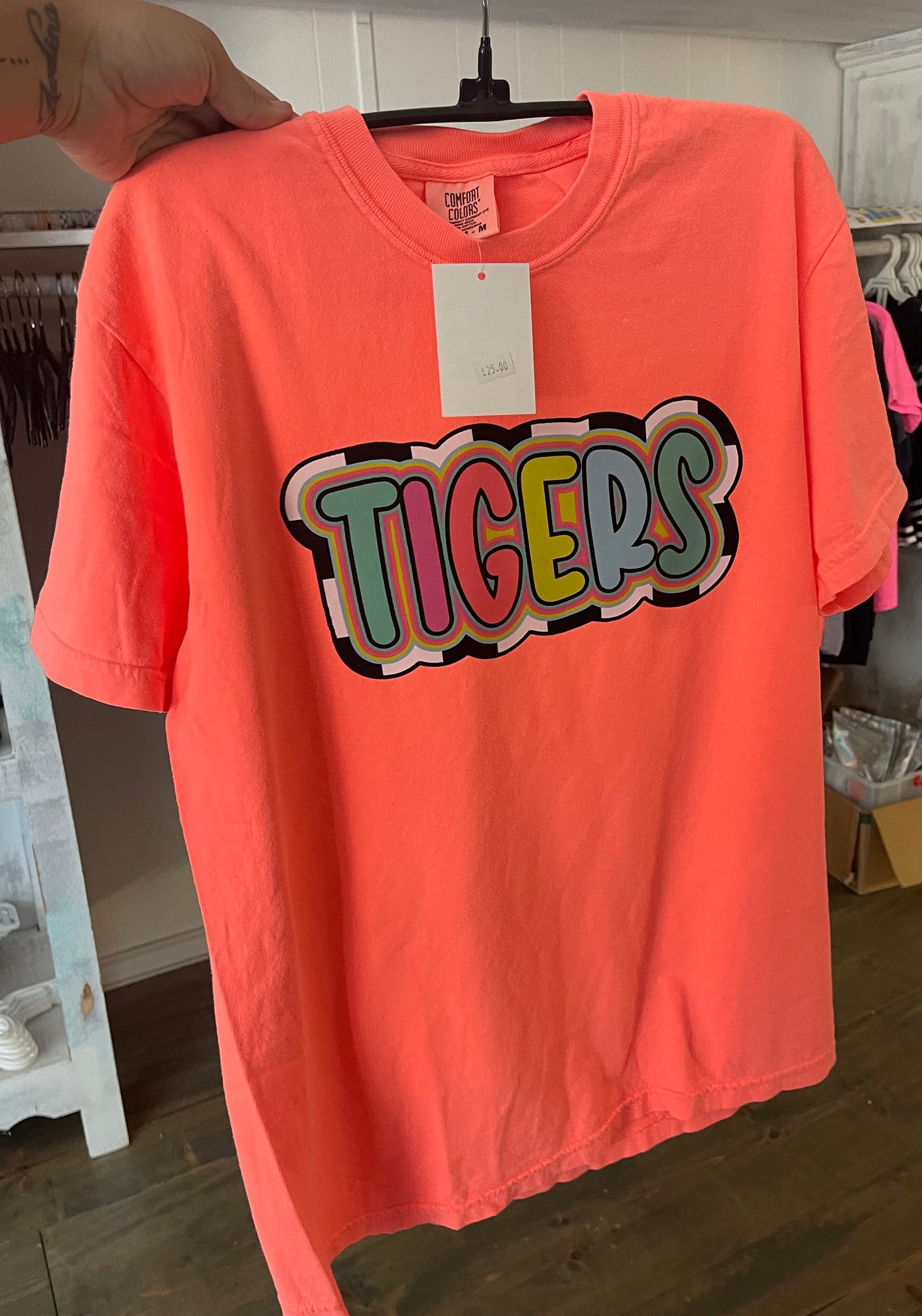 Colorful Tigers Checkered T-Shirt