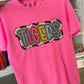 Colorful Tigers Checkered T-Shirt