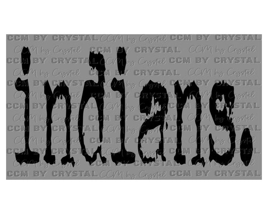 Indians Typography Mascot Ready to Press Transfer DTF Transfer Sublimation Transfer