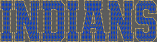 Indians 11"X3" 2-Color Ready to Press Spangle Transfer Bling Transfer Sparkle Transfer