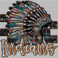 Indians Mascot Faux Rhinestone Effect Ready to Press Transfer DTF Transfer Sublimation Transfer