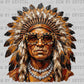 Glam Indians Mascot Faux Texture Paint Ready to Press DTF Transfers Sublimation Transfers