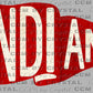 Indians Red and White Mascot Pennant Ready to Press Transfer DTF Transfer Sublimation Transfer