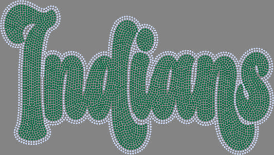 Indians 2-Color Approximately 11" wide Spangle Transfer