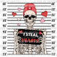 Skeleton I Steal Hearts Valentine's Day Ready To Press Transfer DTF Sublimation