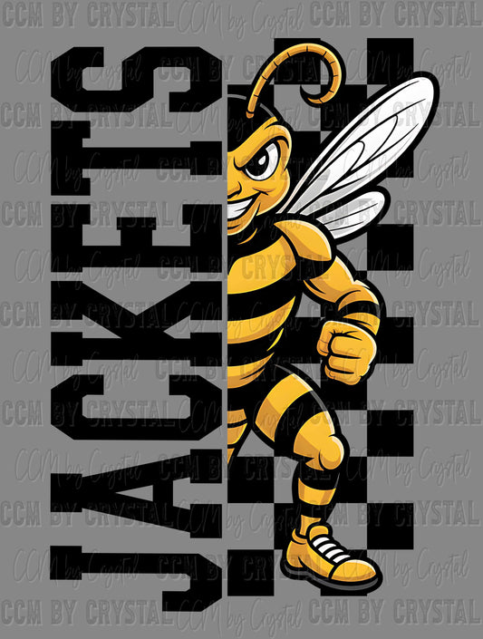 Jackets Checkered Sports Mascot Ready to Press Transfer DTF Transfer Sublimation Transfer