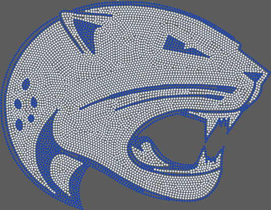 Jaguar Head 2-Color Approximately 11" wide Spangle Transfer