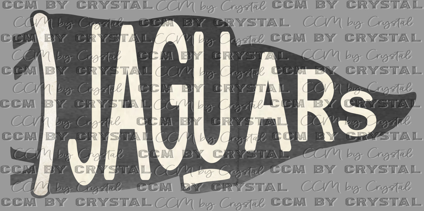 Jaguars Pennant Mascot Ready to Press Transfer DTF Transfer Sublimation Transfer