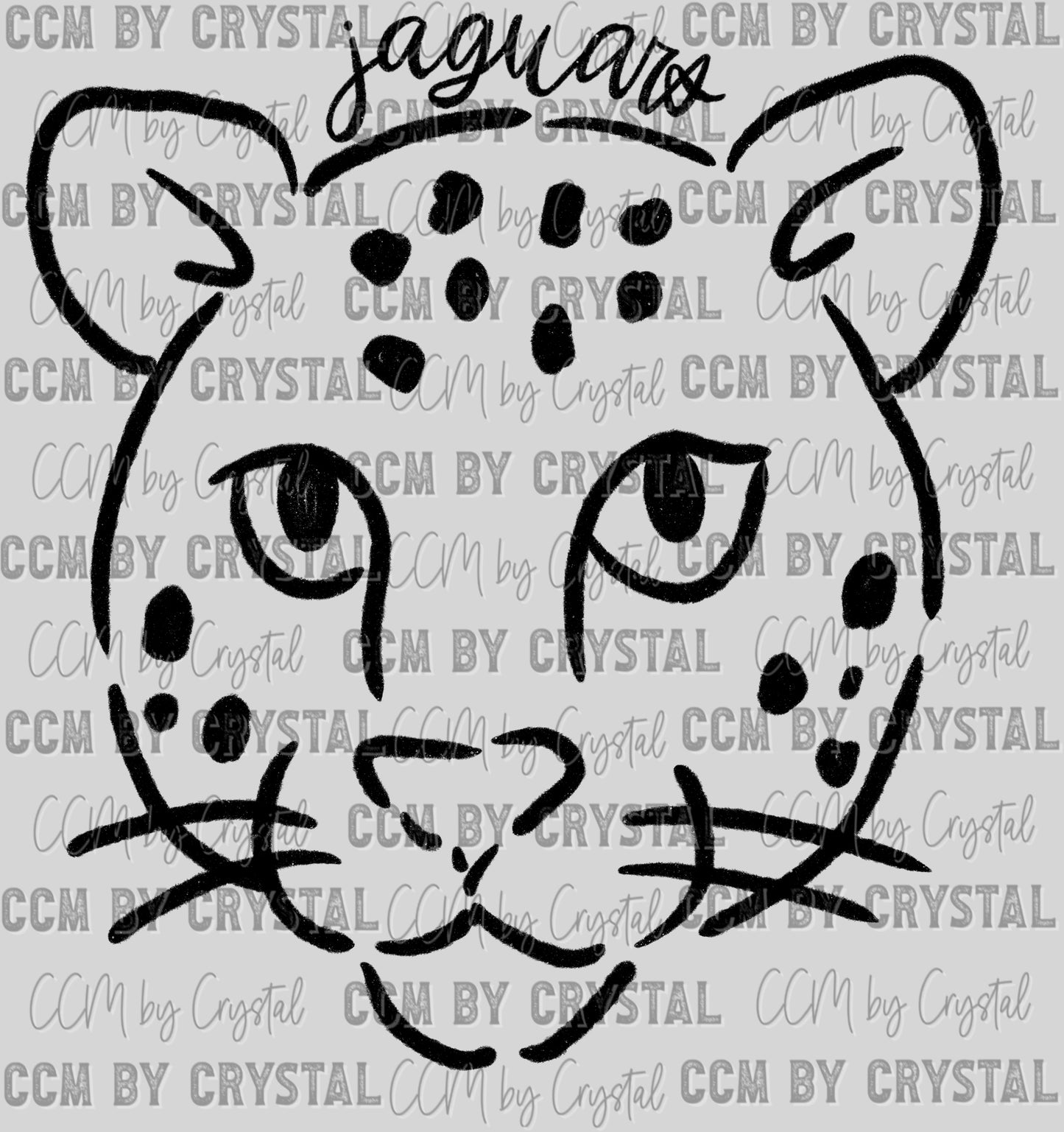 Jaguars Mascot Doodle Ready to Press Transfer DTF Transfer Sublimation Transfer