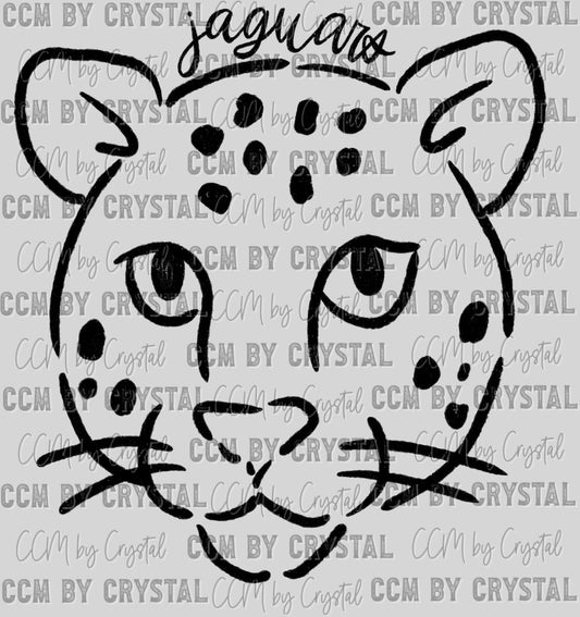 Jaguars Mascot Doodle Ready to Press Transfer DTF Transfer Sublimation Transfer