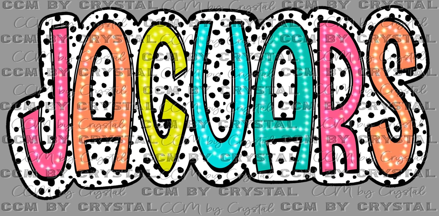 Jaguars Colorful Ready to Press Transfer DTF Transfer Sublimation Transfer