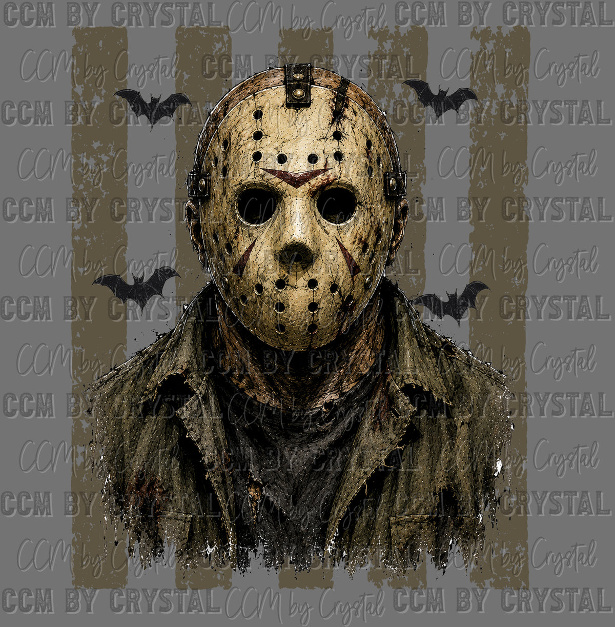 Hockey Mask Horror Guy Halloween Ready to Press DTF Transfers Sublimation Transfers