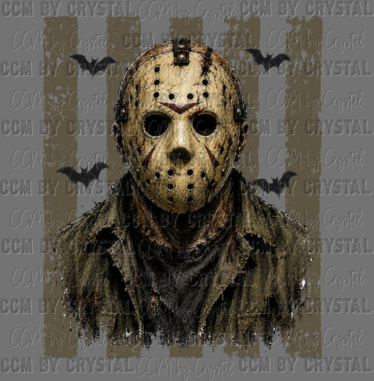 Hockey Mask Horror Guy Halloween Ready to Press DTF Transfers Sublimation Transfers