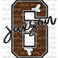 Personalized Football Faux Chenille Letter and Mascot Name Ready to Press Transfer DTF Transfer Sublimation Transfer