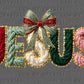 Jesus Christmas Faux Fake Yarn Ready to Press Transfer Instant Peel DTF Transfer Sublimation Transfer