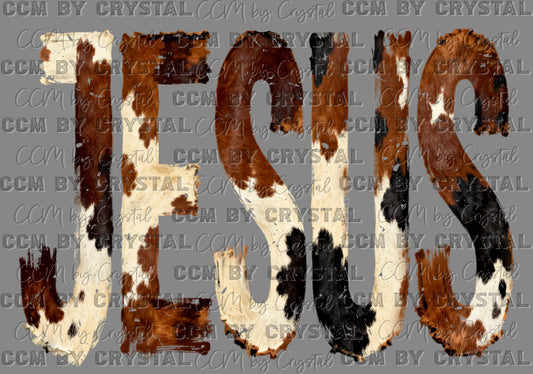 Western Cow Print Jesus Ready to Press Instant Peel DTF Transfers Sublimation Transfers
