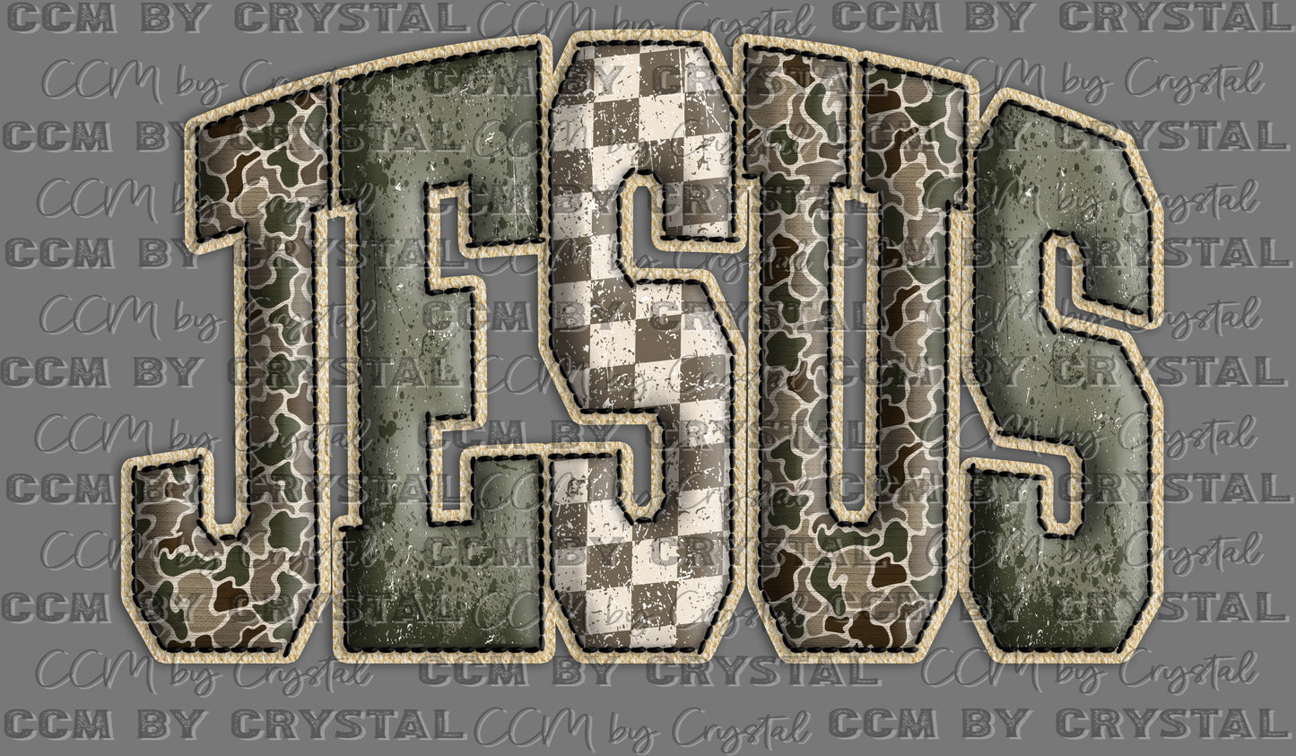 Jesus Camo Faith Religious Ready to Press DTF Transfers Sublimation Transfers