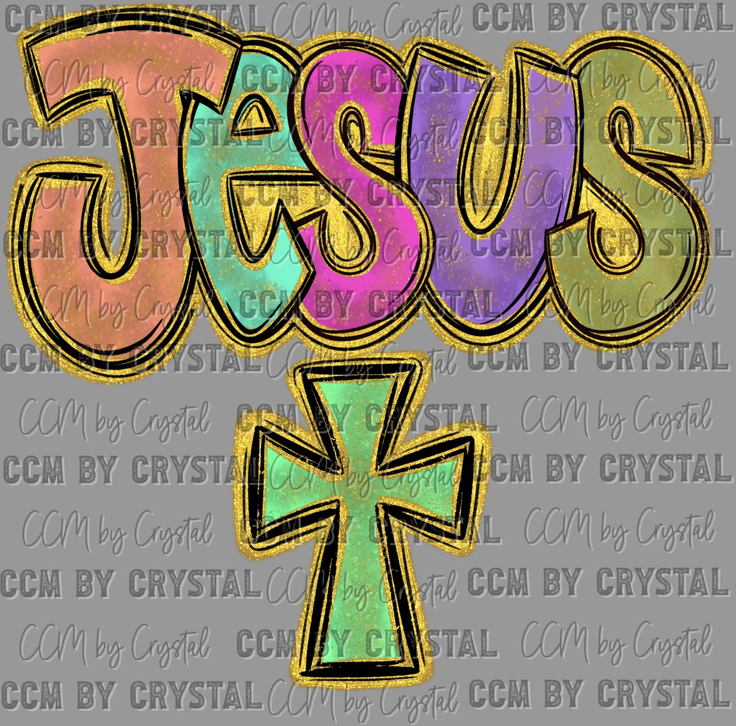 Colorful Jesus Ready to Press Transfer DTF Transfer Sublimation Transfer