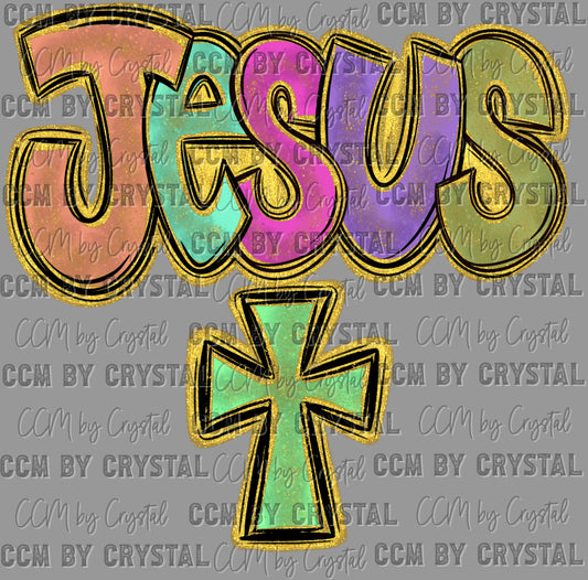 Colorful Jesus Ready to Press Transfer DTF Transfer Sublimation Transfer
