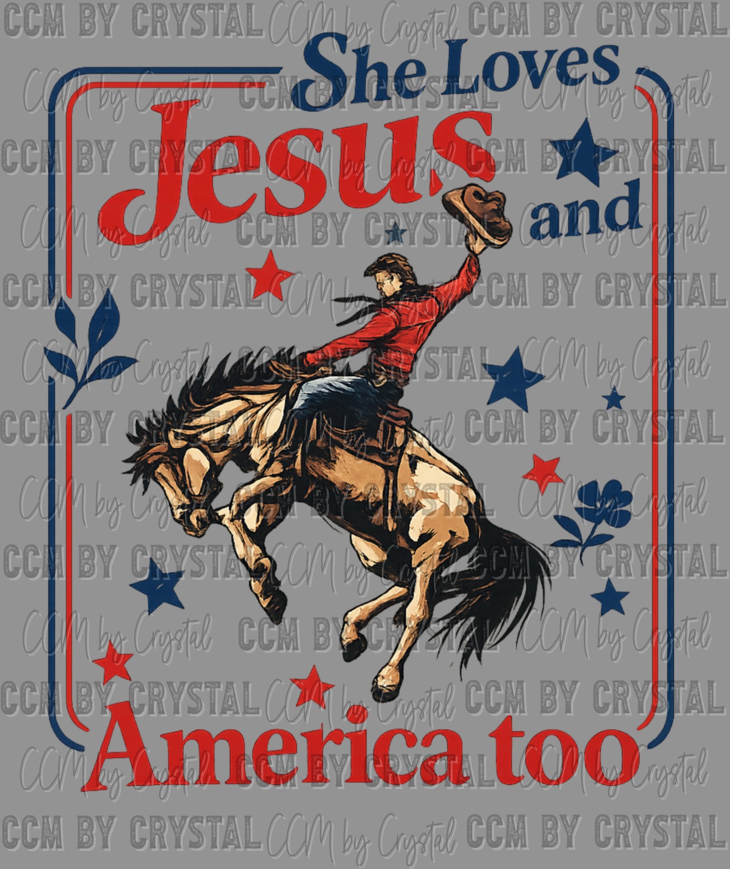 She Loves Jesus and America 4th of July USA Patriotic Ready to Press DTF Transfers Sublimation Transfers