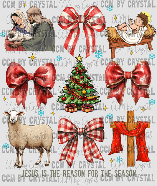 Christmas Jesus is the Reason for the Season Ready to Press Transfer DTF Transfer Sublimation Transfer