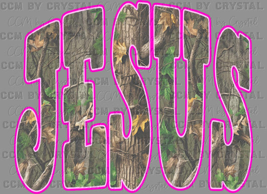 Jesus Camo Christian Ready to Press Instant Peel DTF Transfers Sublimation Transfers