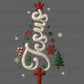 Jesus Christmas Light Tree Faux Fake Yarn Ready to Press Transfer Instant Peel DTF Transfer