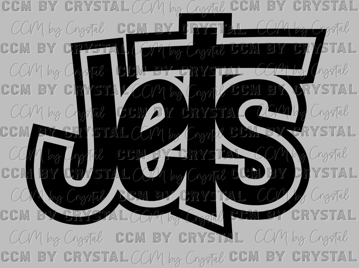 Jets Masoct Doodle Ready to Press DTF Transfers Sublimation Transfers