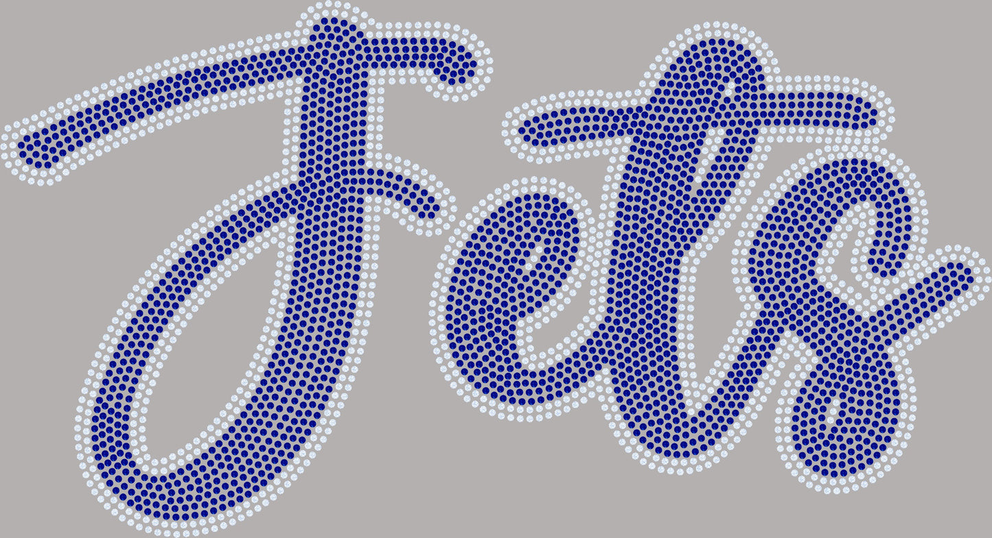 Jets Approximately 11" wide Spangle Transfer