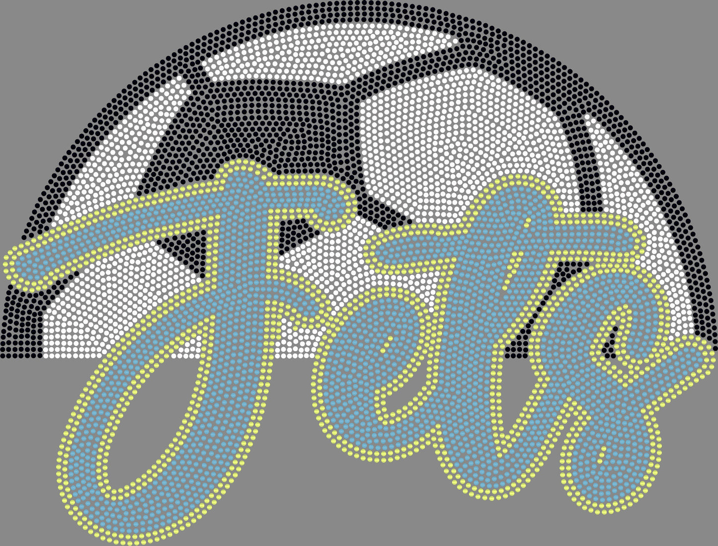 Jets Soccer Approximately 11" wide Spangle Transfer