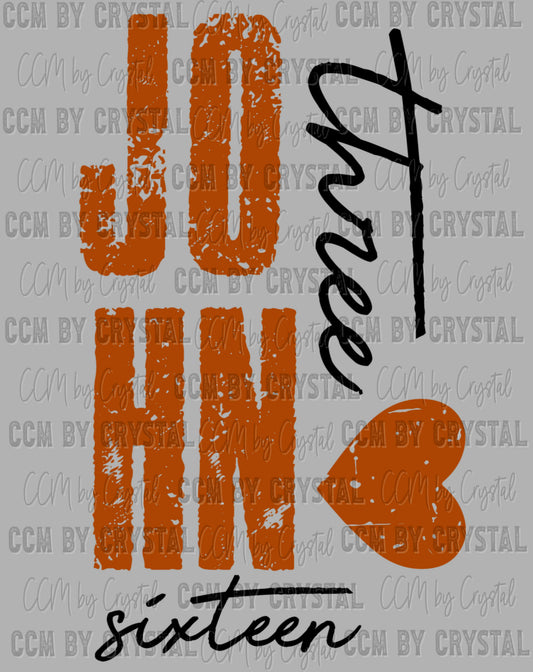 John 3:16 For God so Loved the World Pocket Ready to Press Transfer DTF Transfer Sublimation Transfer