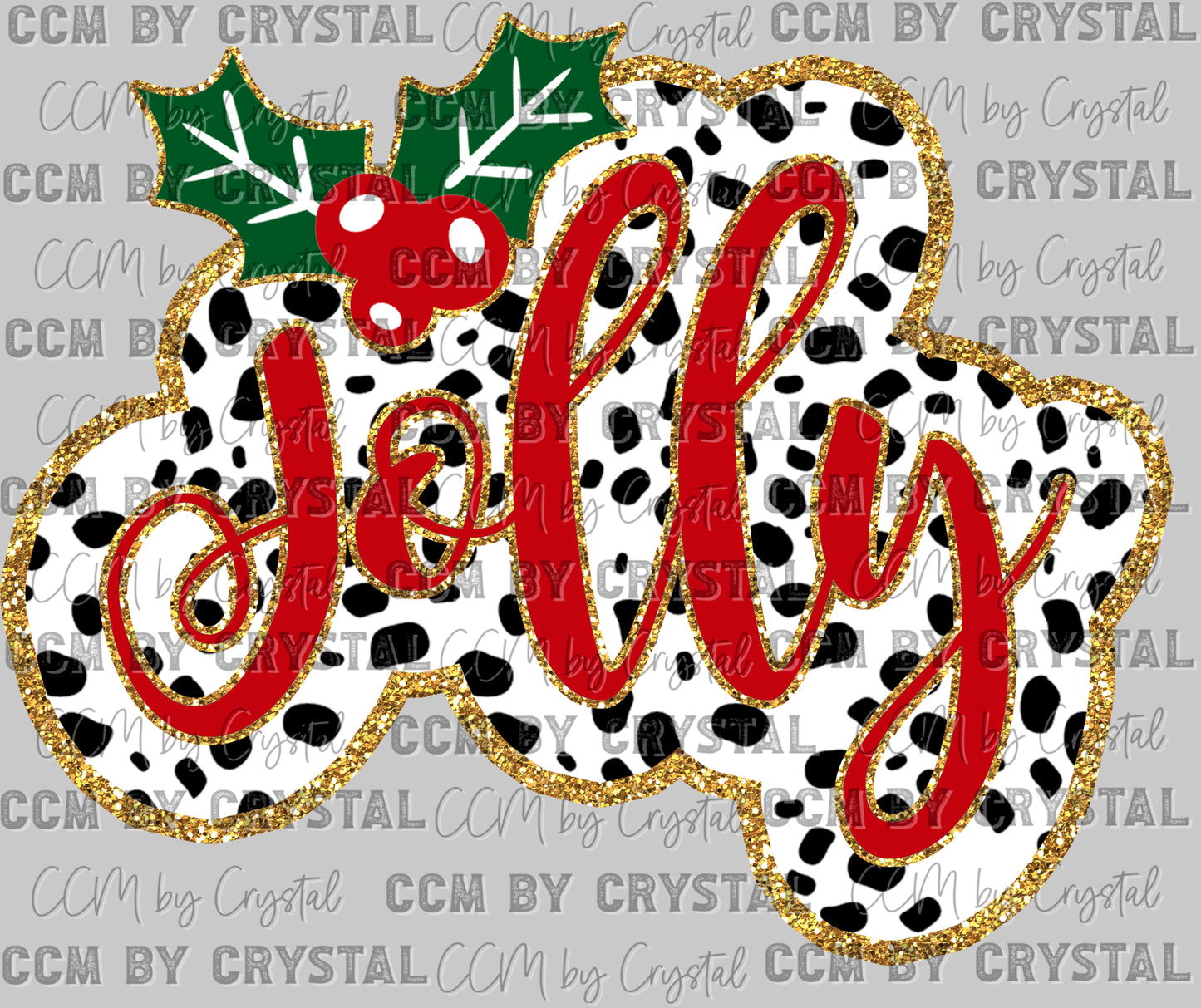 Jolly Christmas Faux Glitter Ready to Press Transfer DTF Transfer Sublimation Transfer