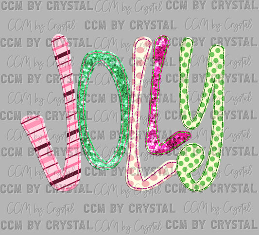 Jolly Colorful Faux Glitter Ready to Press Transfer DTF Transfer Sublimation Transfer