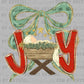 Joy with Stars Manger Faux Glitter Christmas Ready to Press Transfer DTF Transfer Sublimation Transfer
