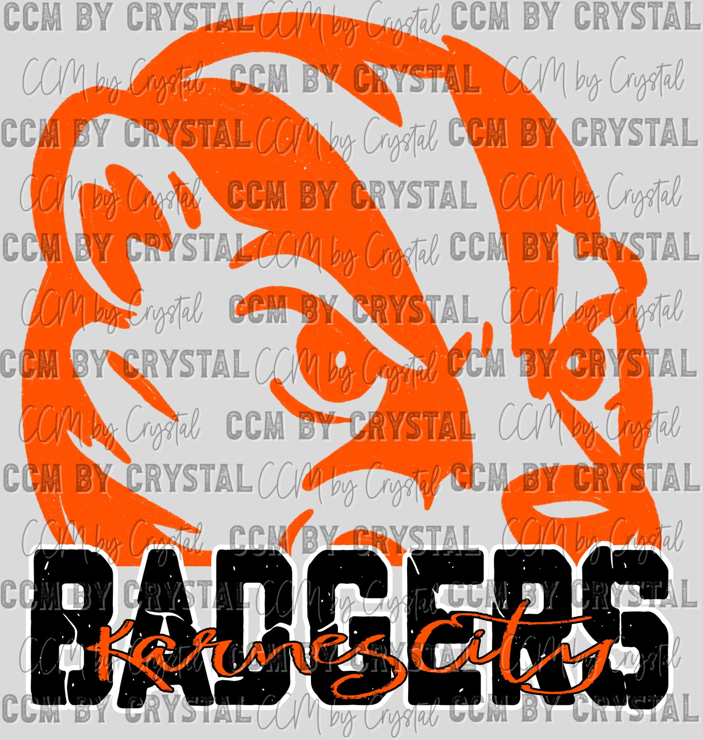 Karnes City Badgers Mascot Ready to Press Transfer DTF Transfer Sublimation Transfer