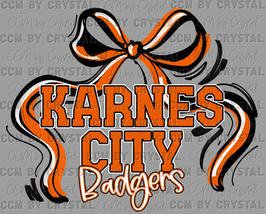 Karnes City Badgers Mascot Ready to Press Transfer DTF Transfer Sublimation Transfer