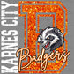 Karnes City Badgers Faux Glitter Ready to Press Instant Peel DTF Transfers